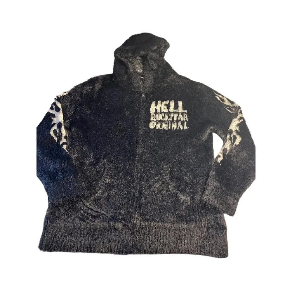NWT Rockstar Original 'Hell' Black Track Suit Hoodie & Pants Small